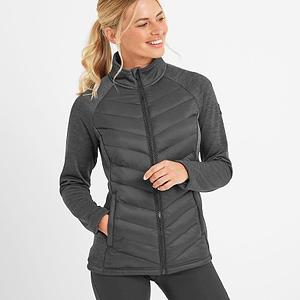 Cardwell Womens Insulated Hybrid Jacket - Black/Dark Grey Marl