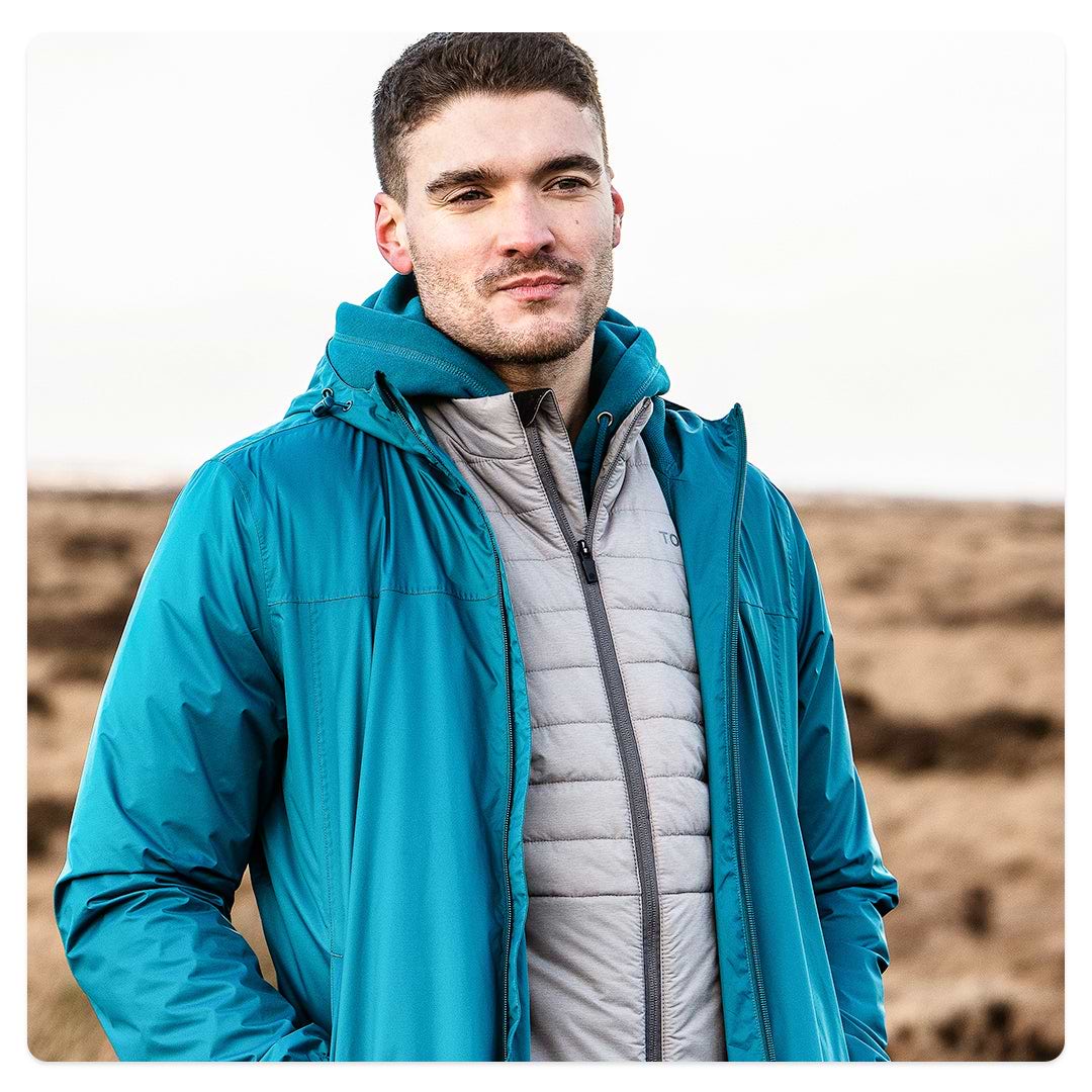 Craven Mens Waterproof Packaway Jacket Pacific Blue